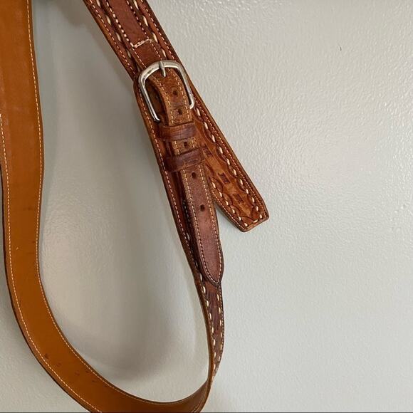 Vintage Western tooled leather belt M/L main image 3